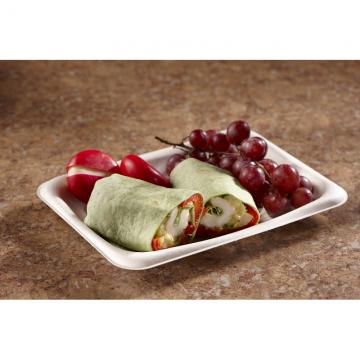 SABERT - PULP SMALL SNACK TRAY - 8 X 4 (ROUNDED) x 0.78" DEPTH - 300/CS