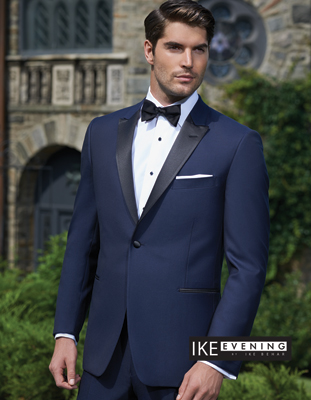 Blake Royal Blue Black lapel Slim Ike Behar