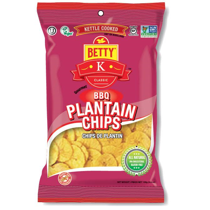 Betty K Foods - Plantain Chips, BBQ (pack of 25)