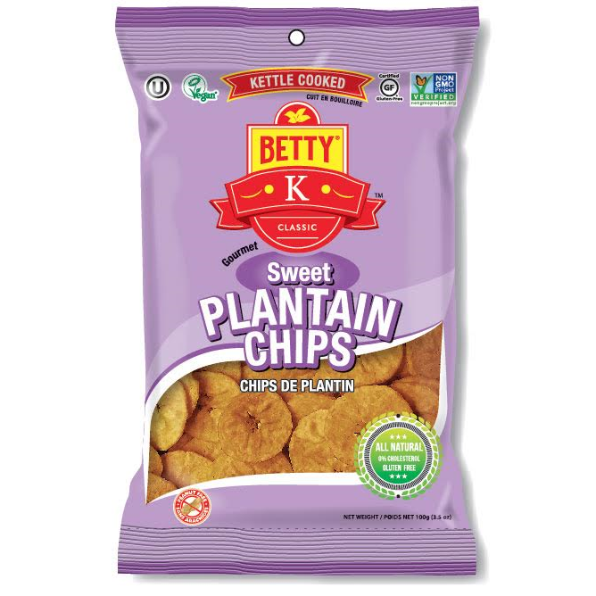 Betty K Foods - Plantain Chips, Sweet (pack of 25)