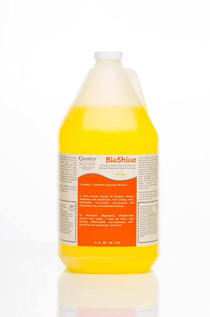 BioShine Concentrated All Purpose Neutral Cleaner, Degreaser and Deodorizer - 4x4 litre