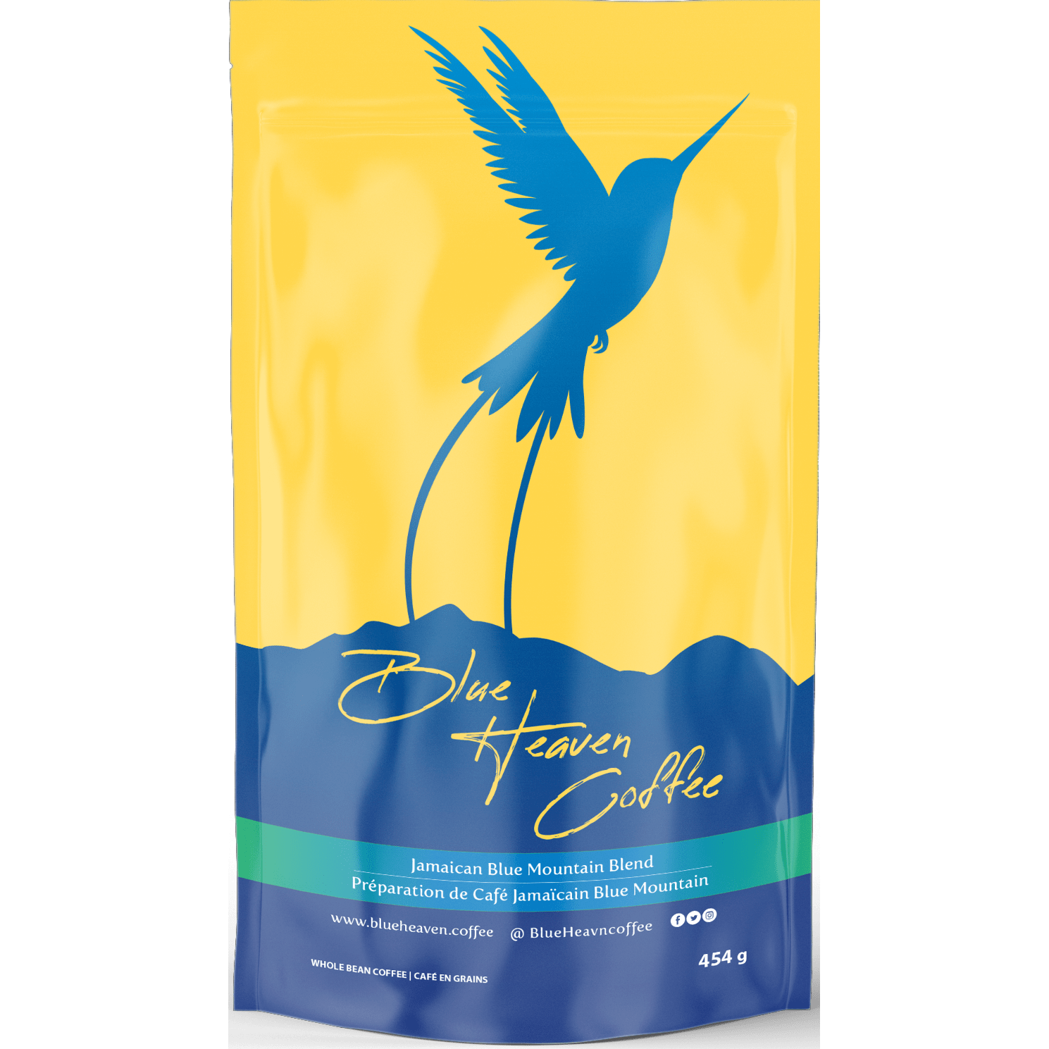 Blue Heaven Coffee - Premium Jamaican Blue Mountain Coffee Blend - Light Roast 1lb