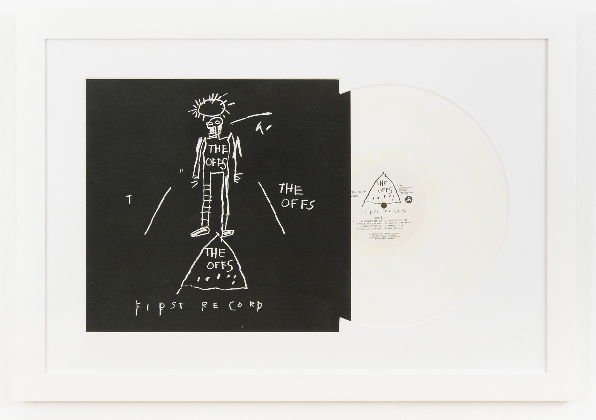 The Lost Basquiat - The Offs' first record FRAMED album jacket and vinyl (white)
