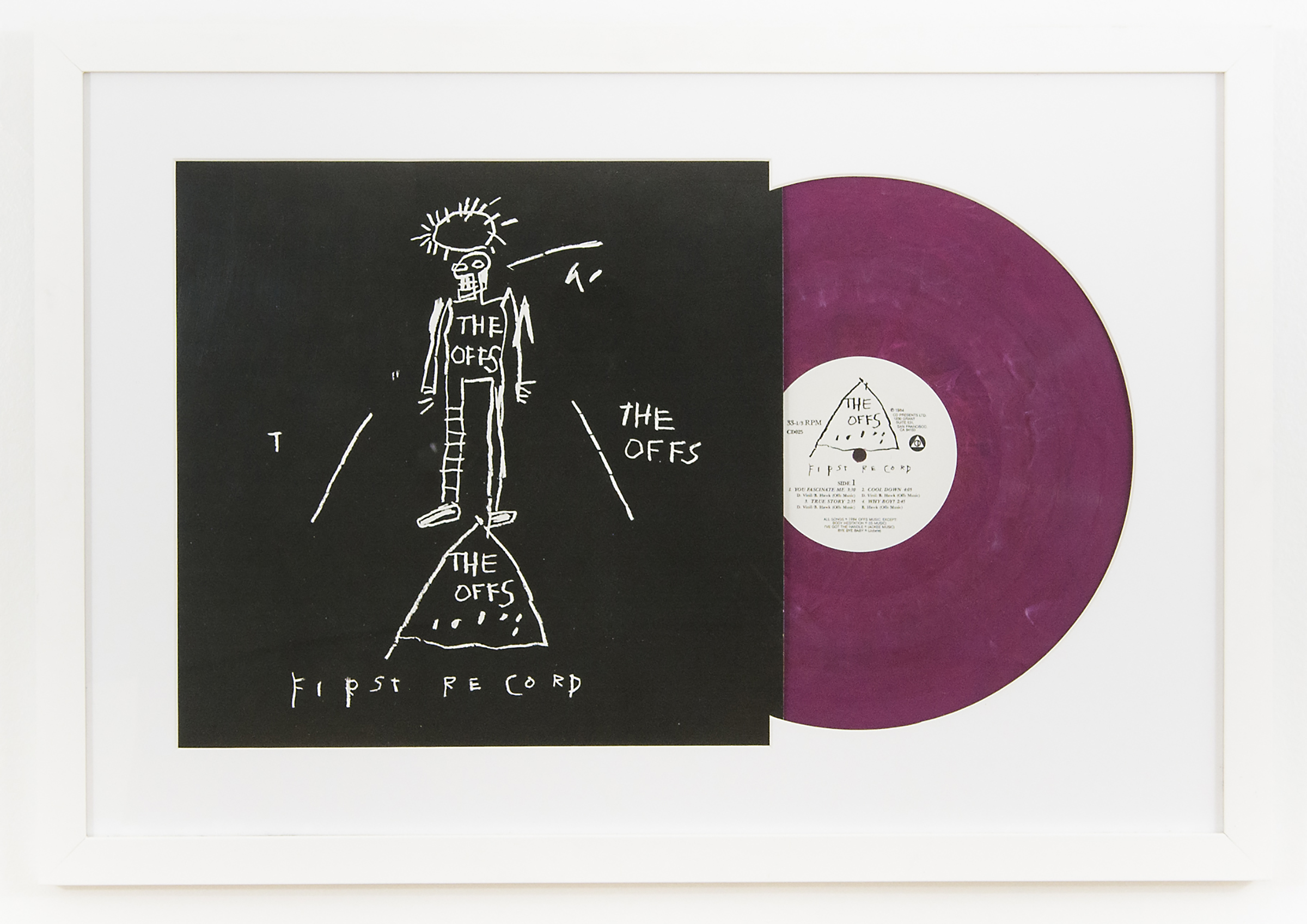 The Lost Basquiat - The Offs' first record FRAMED album jacket and vinyl (red)