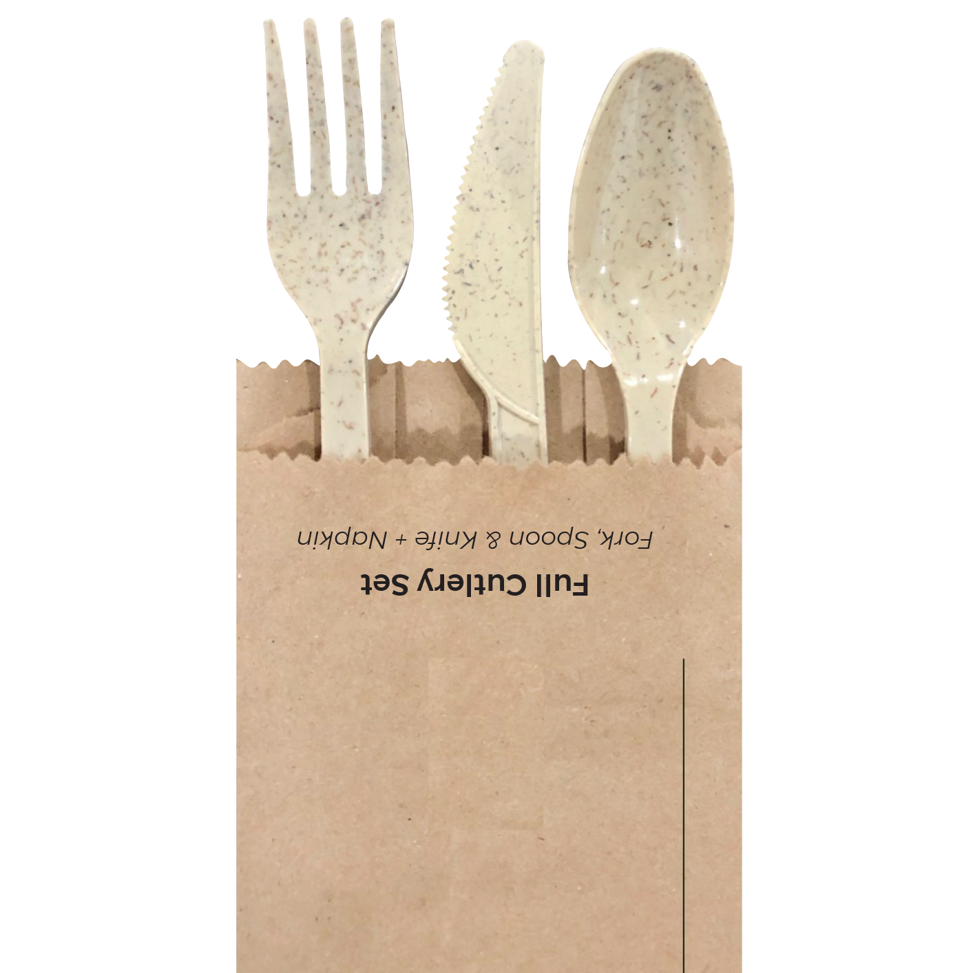 Agave Ecofriendly Cutlery Set (fork, spoon, knife + napkin), 240 kits